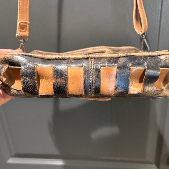 Bed Stu Keiki Brown and Tan Checkered Crossbody Bag - Picture 6 of 11